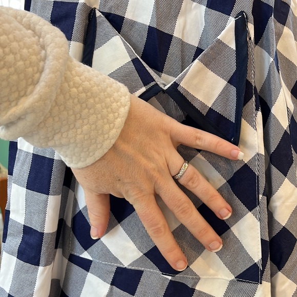 Vintage Style Navy/White Gingham Shirt Dress - Picture 5 of 11